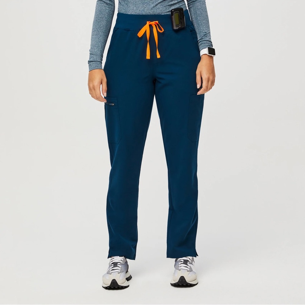 Figs High Waisted Yola Skinny Scrub Pants - Deep Reef // Size Medium